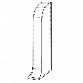 Торцевая заглушка правая к плинтусу Deconika Д-П70-Тп (пластиковый с кабель-каналом) 036 Платиново-серый 70мм